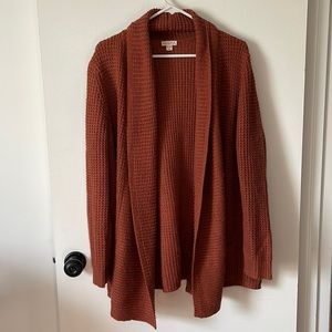 Rust colored knit cardigan